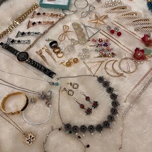 Large Lot Of Jewelry And Hair Accessories